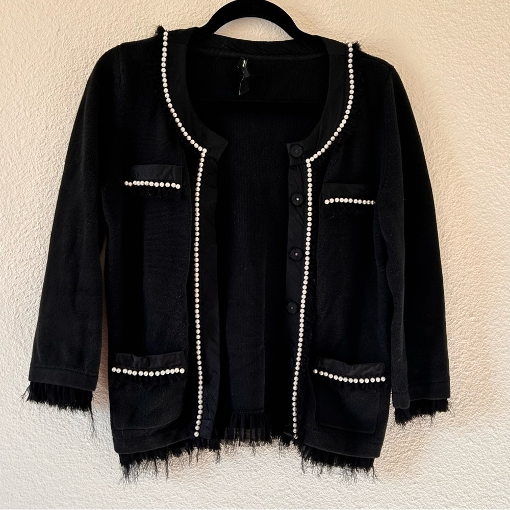 White House Black Market Women Mix Media Cardigan Small Preppy Sophisticated